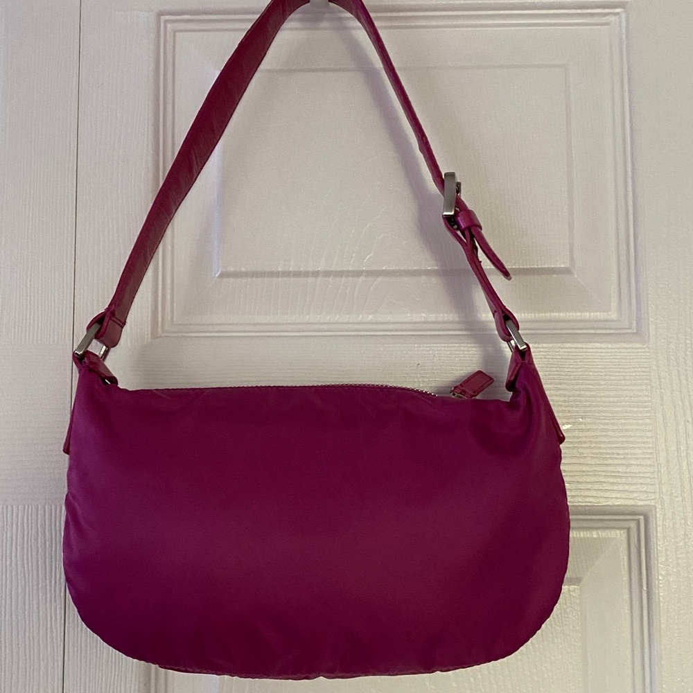 Francsesco Biasia Vintage Bag Grecia Shoulder Bag Nylon With Leather Trim Pink - Picture 11 of 14